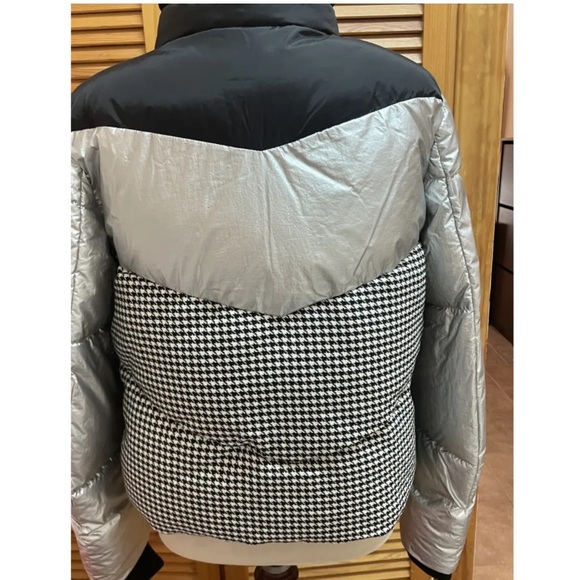 Steve Madden Ariana Houndstooth Panel Puffer jacket size small - Picture 4 of 5